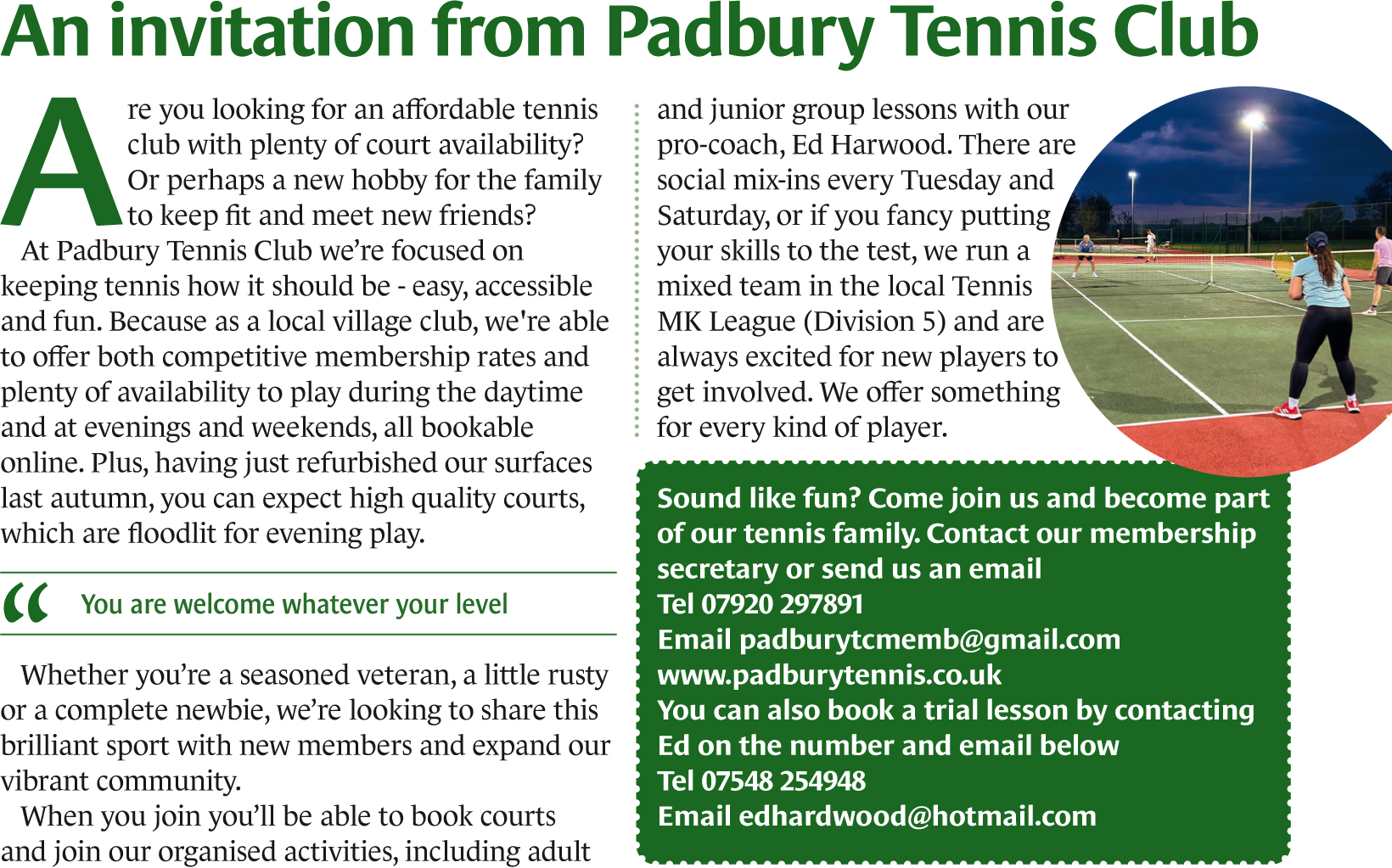 Padbury Tennis Club